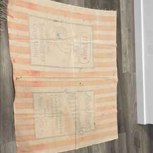 Vintage Striped Textile with Print